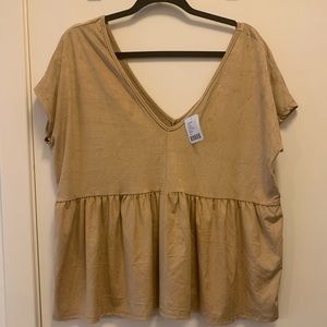 Urban Outfitters suede short sleeve swing top